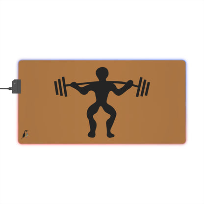 LED Gaming Mouse Pad: Weightlifting Lite Brown