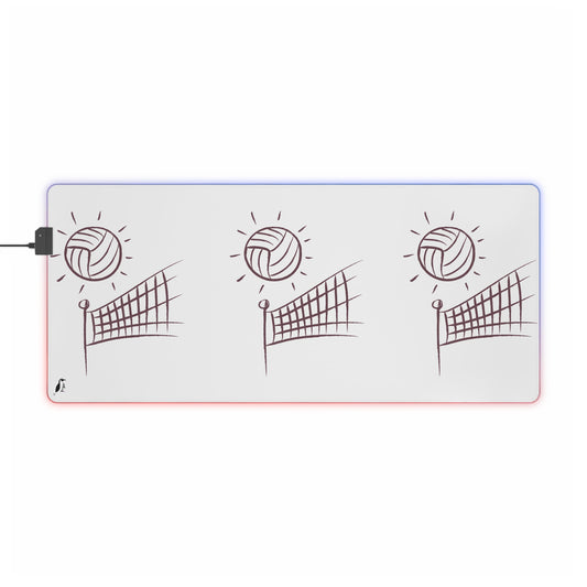 LED Gaming Mouse Pad: Volleyball White