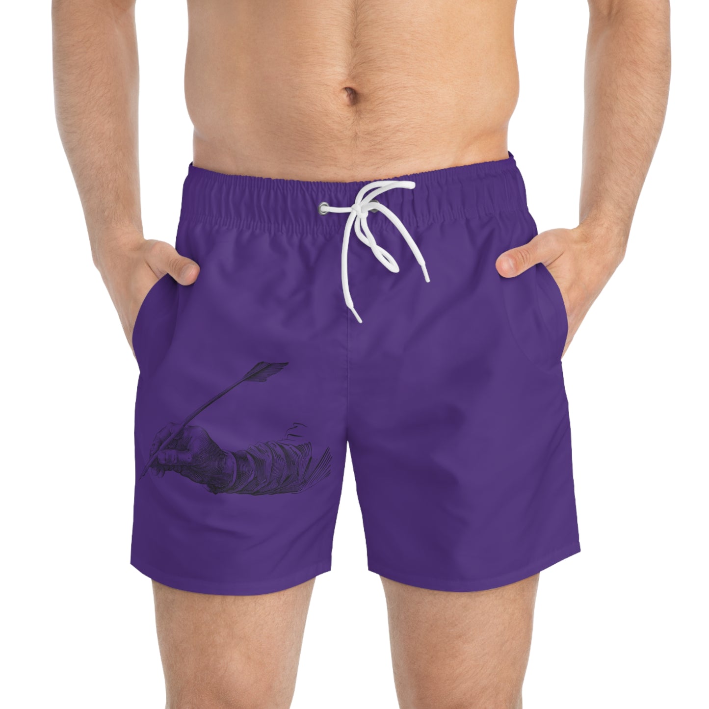 Swim Trunks: Writing Purple