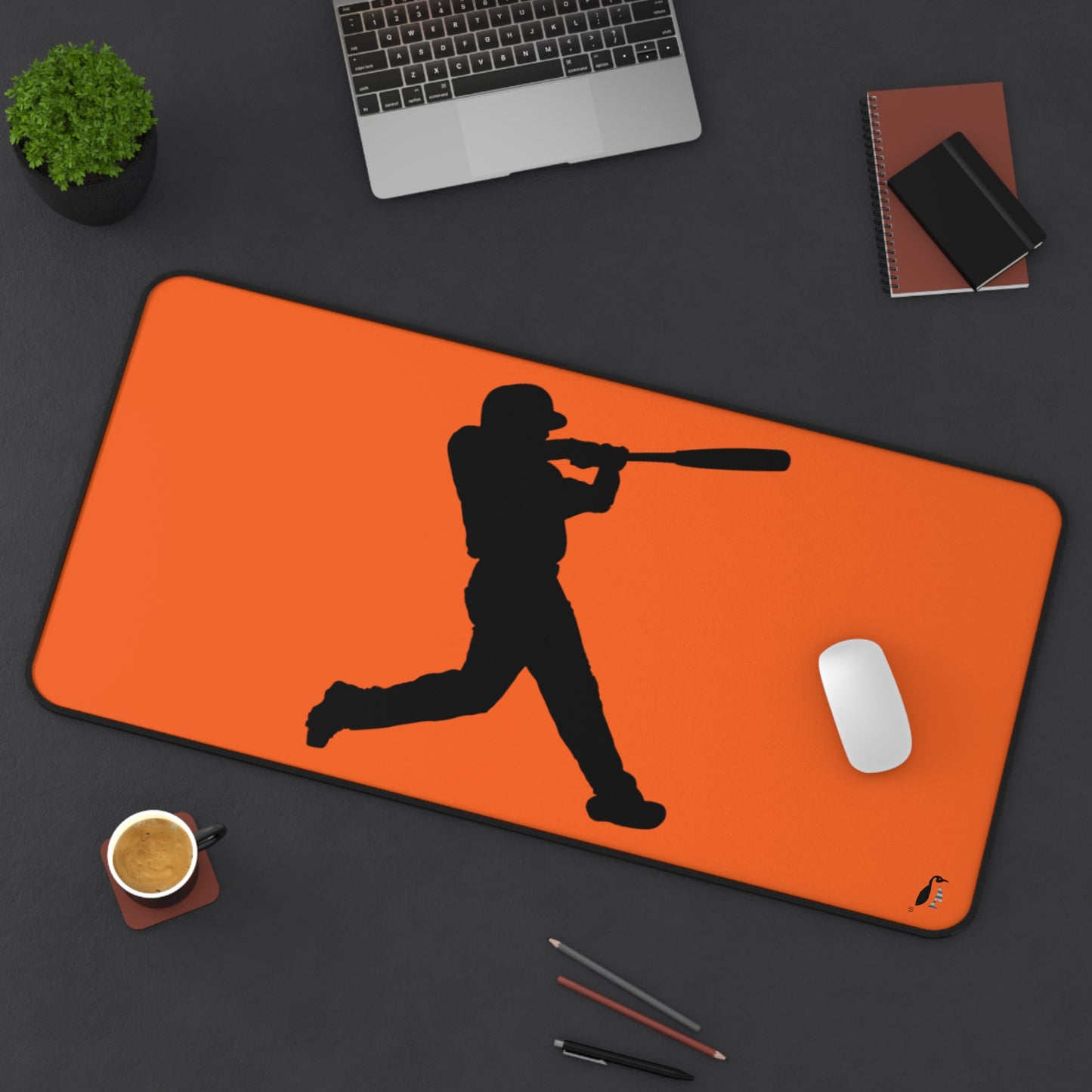 Desk Mat: Baseball Orange