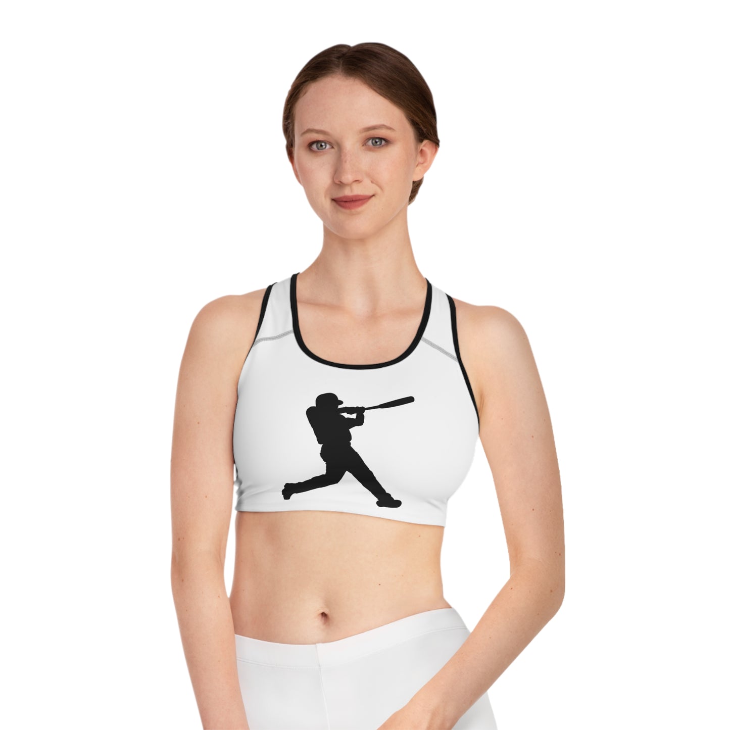 Sports Bra: Baseball White