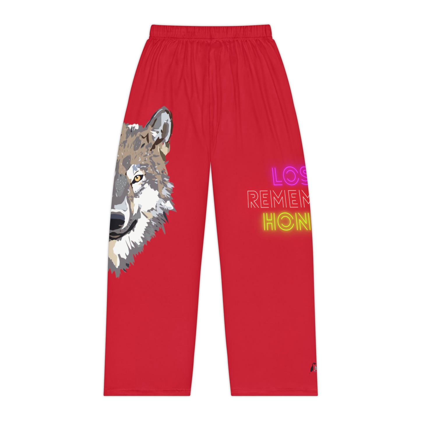 Pambabaeng Pajama Pants: Wolves Dark Red 