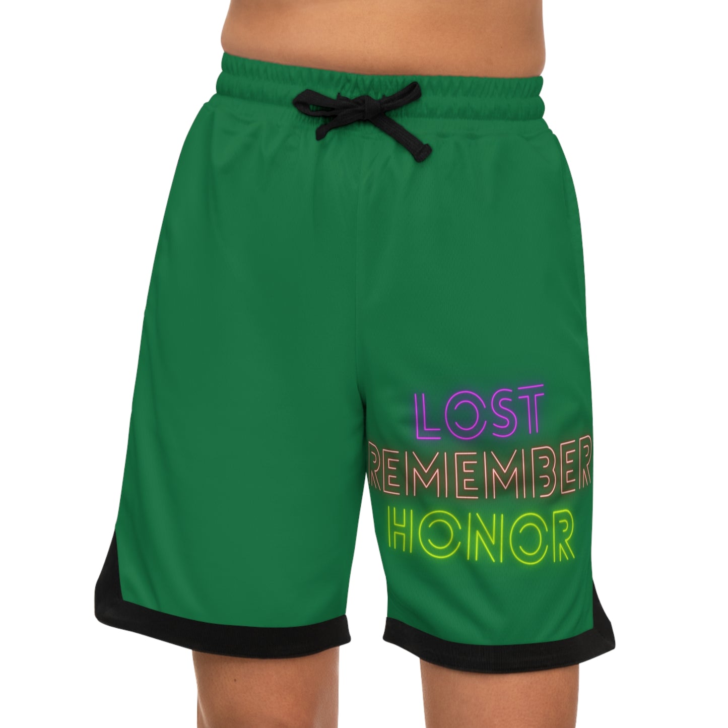 Basketball Rib Shorts: Lost Remember Honor Dark Green