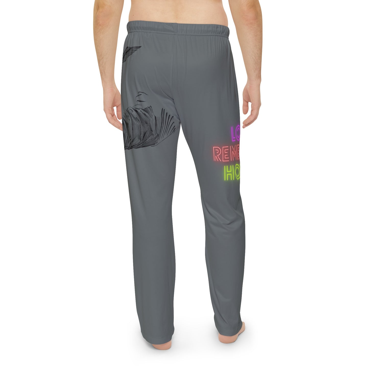 Men's Pajama Pants: Writing Dark Grey