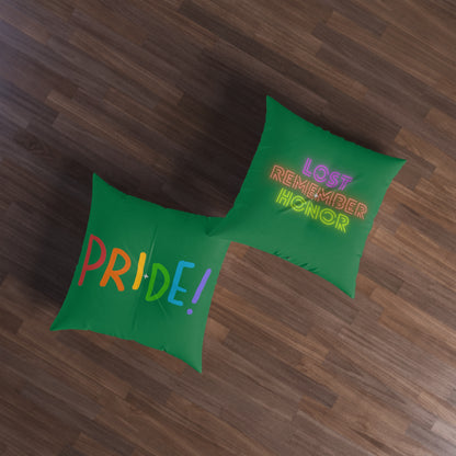 Tufted Floor Pillow, Square: LGBTQ Pride Dark Green