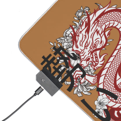 LED Gaming Mouse Pad: Dragons Lite Brown