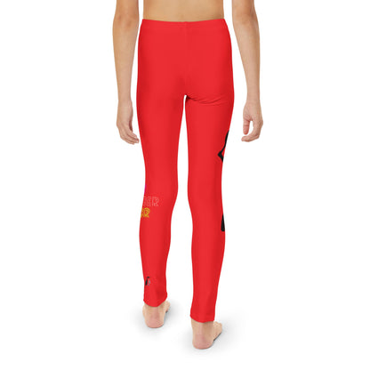 Youth Full-Length Leggings: Tennis Red