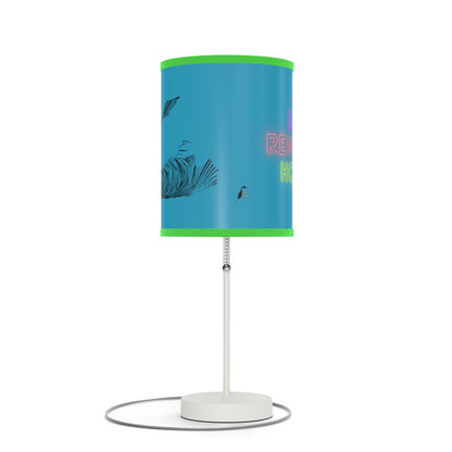 Lamp on a Stand, US|CA plug: Writing Turquoise 