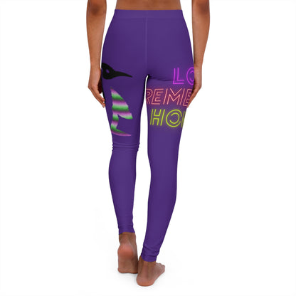 Women's Spandex Leggings: Lost Remember Honor Purple