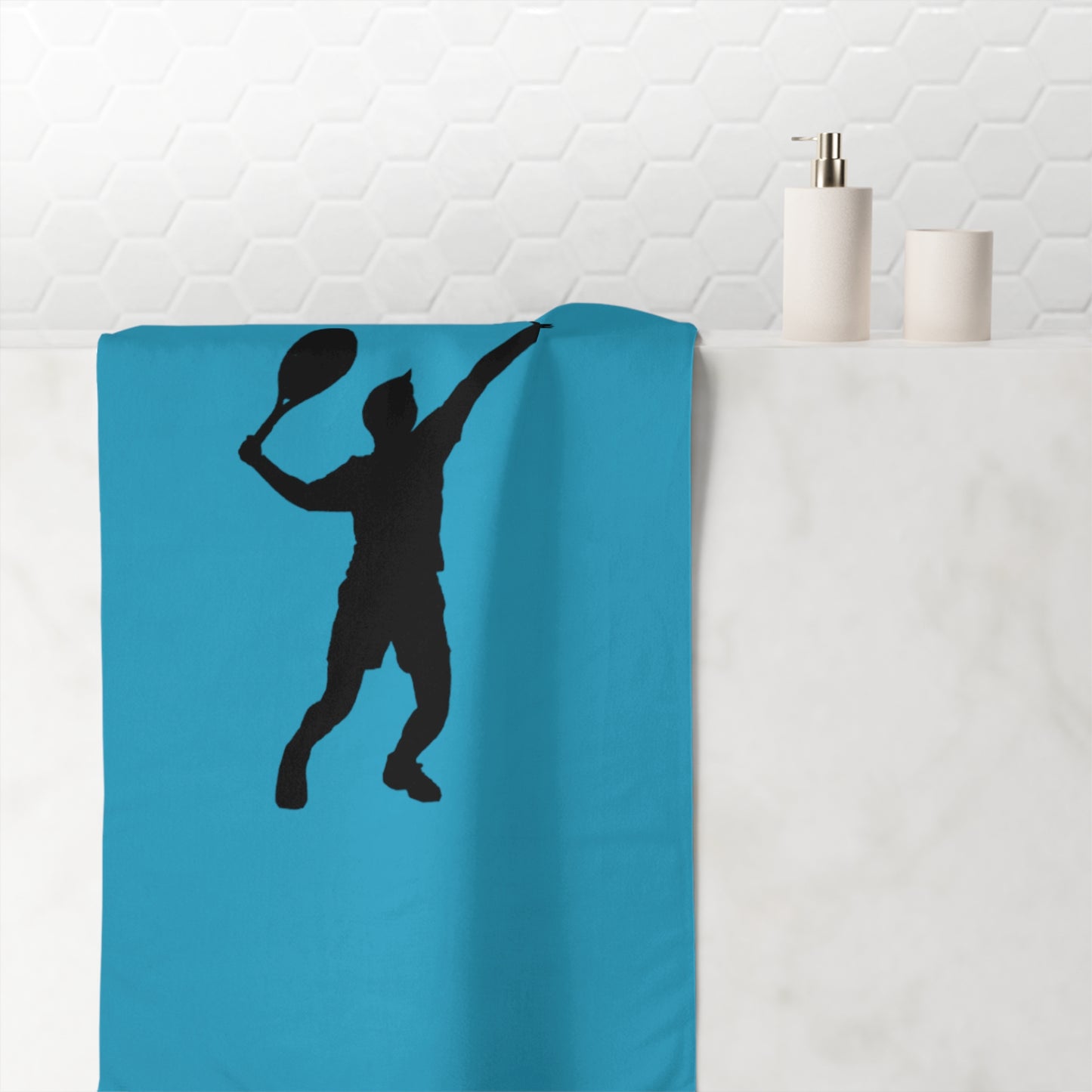 Mink-Cotton Towel: Tennis Turquoise