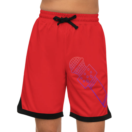 Basketball Rib Shorts: Music Red