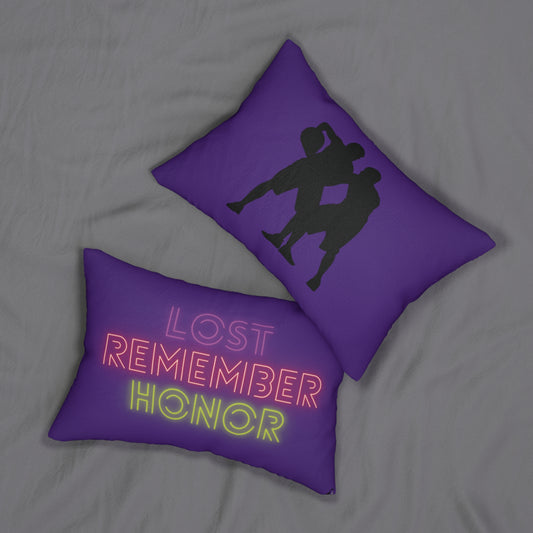 Spun Polyester Lumbar Pillow: Basketball Purple