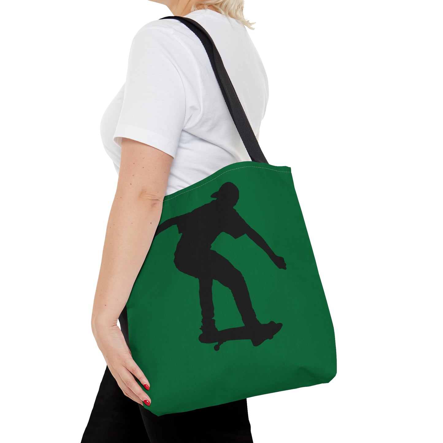 Tote Bag: Skateboarding Dark Green