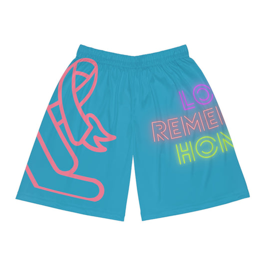 Basketball Shorts: Fight Cancer Turquoise