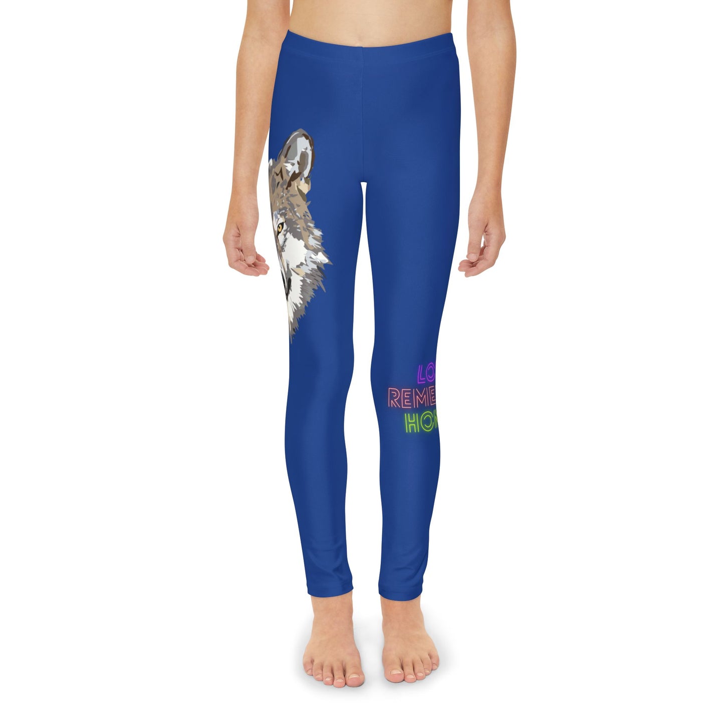 Youth Full-Length Leggings: Wolves Dark Blue