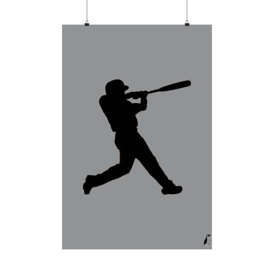 Premium Matte Vertical Posters: Baseball Grey