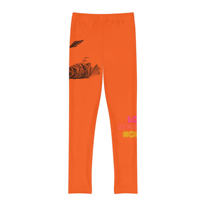 Youth Full-Length Leggings: Writing Orange