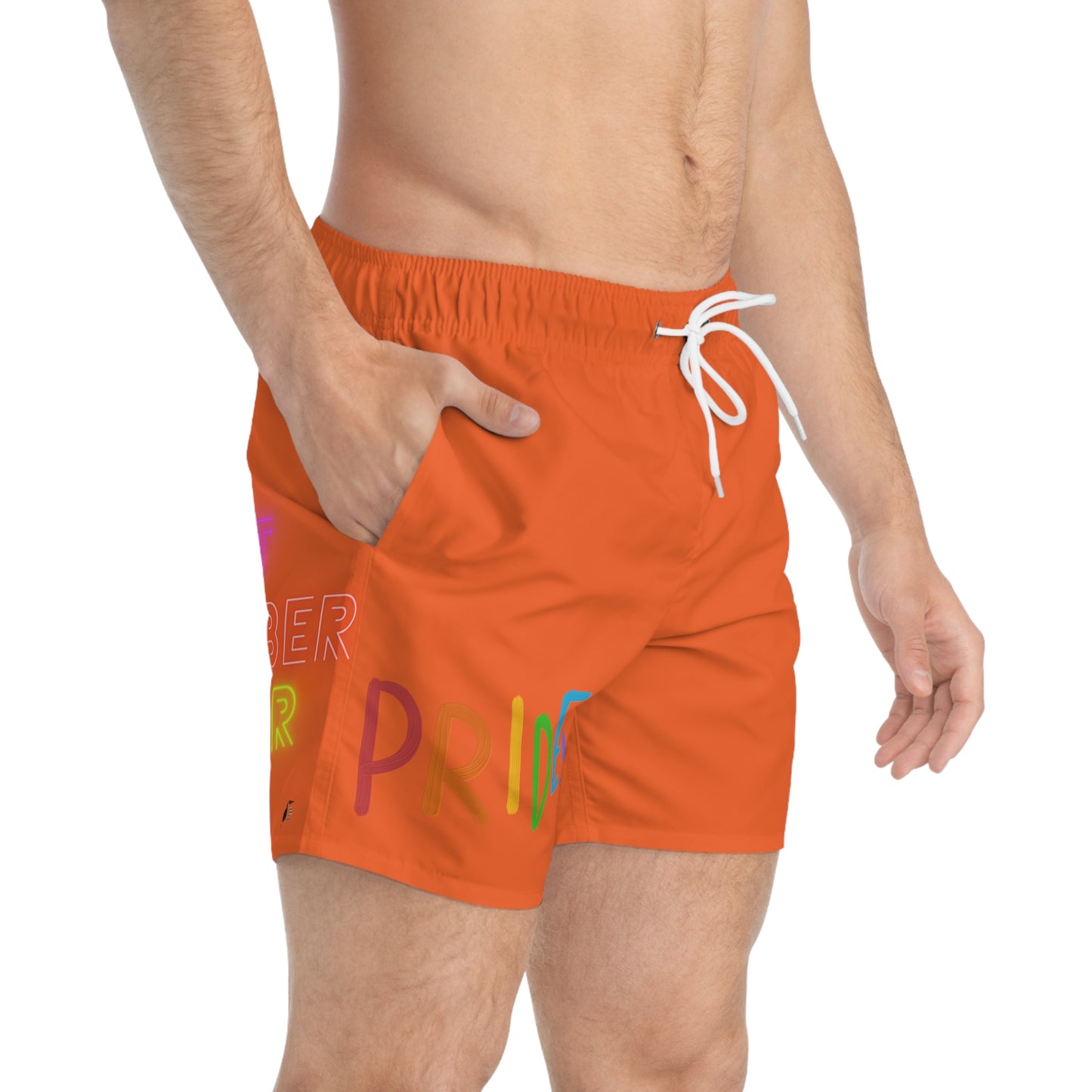 Swim Trunks: LGBTQ Pride Orange