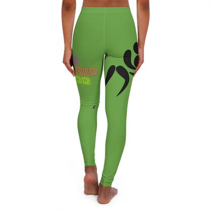 Women's Spandex Leggings: Wrestling Green