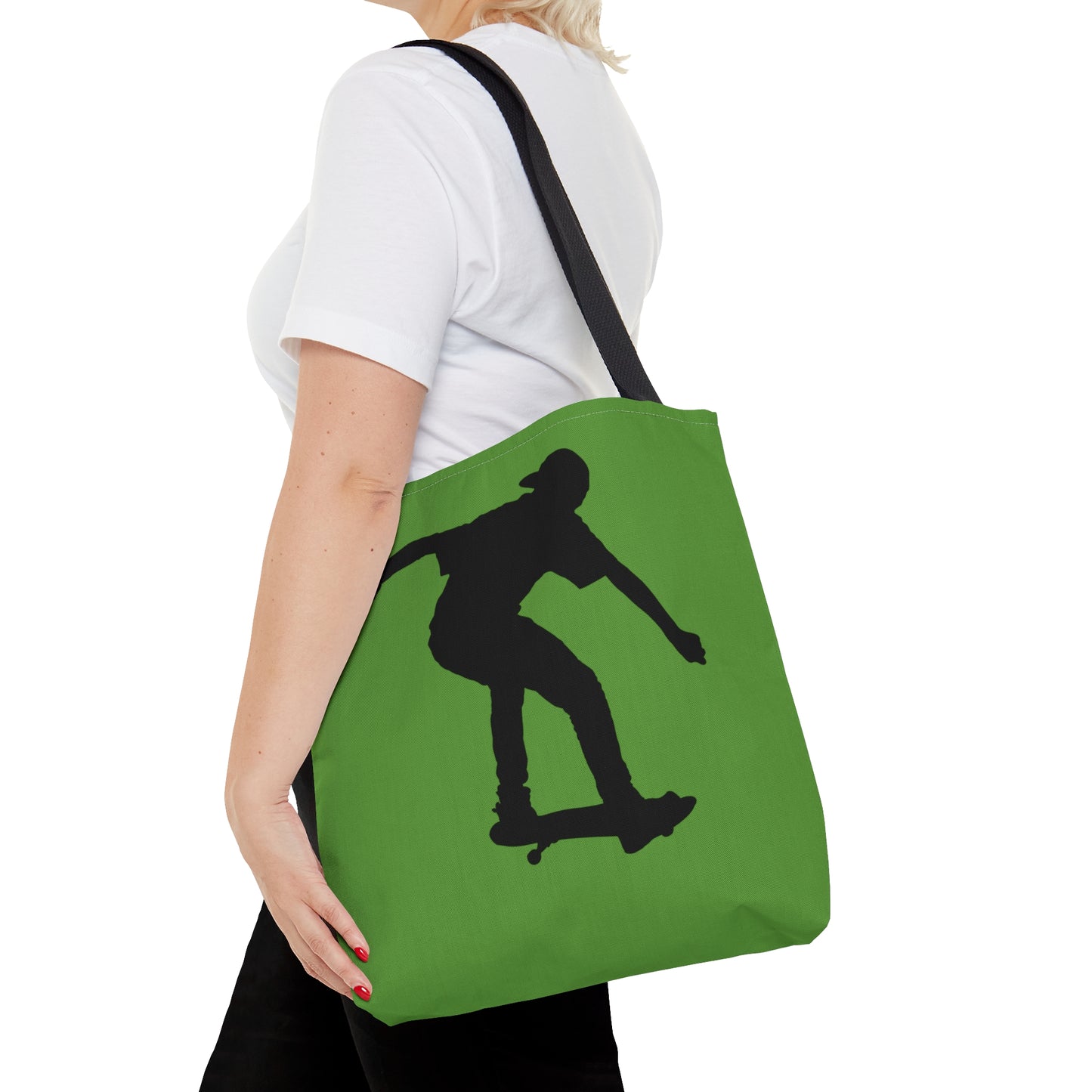 Tote Bag: Skateboarding Green