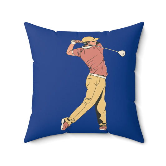 Spun Polyester Square Pillow: Golf Dark Blue