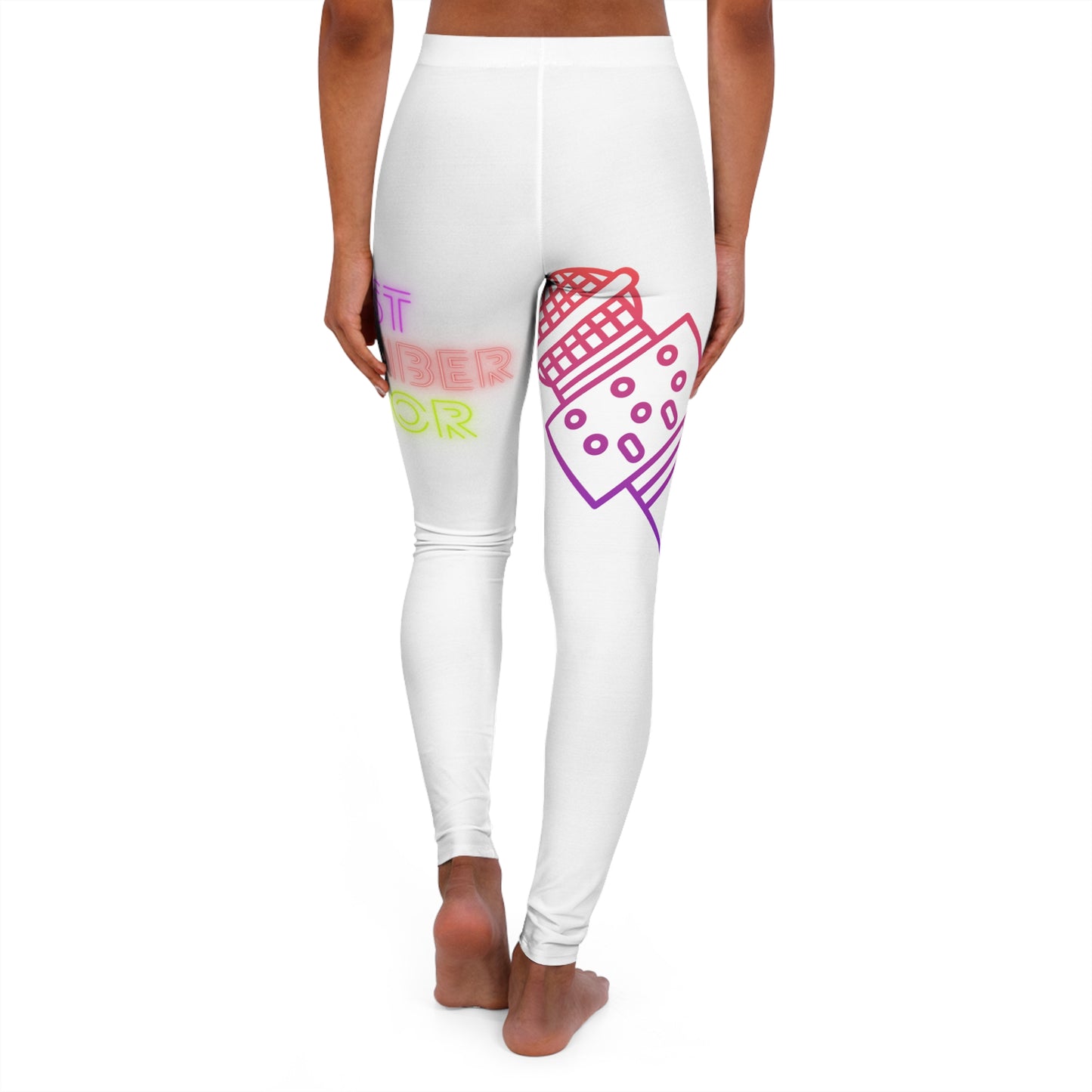 Women's Spandex Leggings: Music White