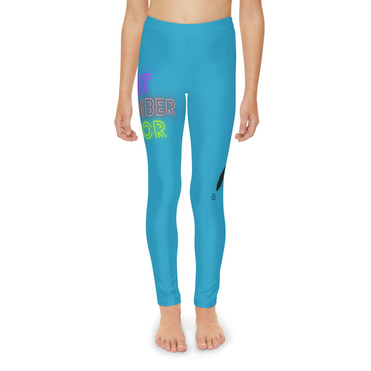 Youth Full-Length Leggings: Lost Remember Honor Turquoise