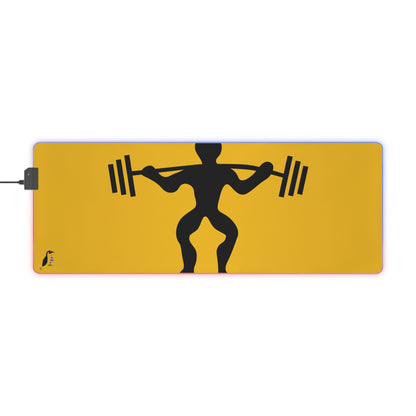 LED Gaming Mouse Pad: Weightlifting Yellow