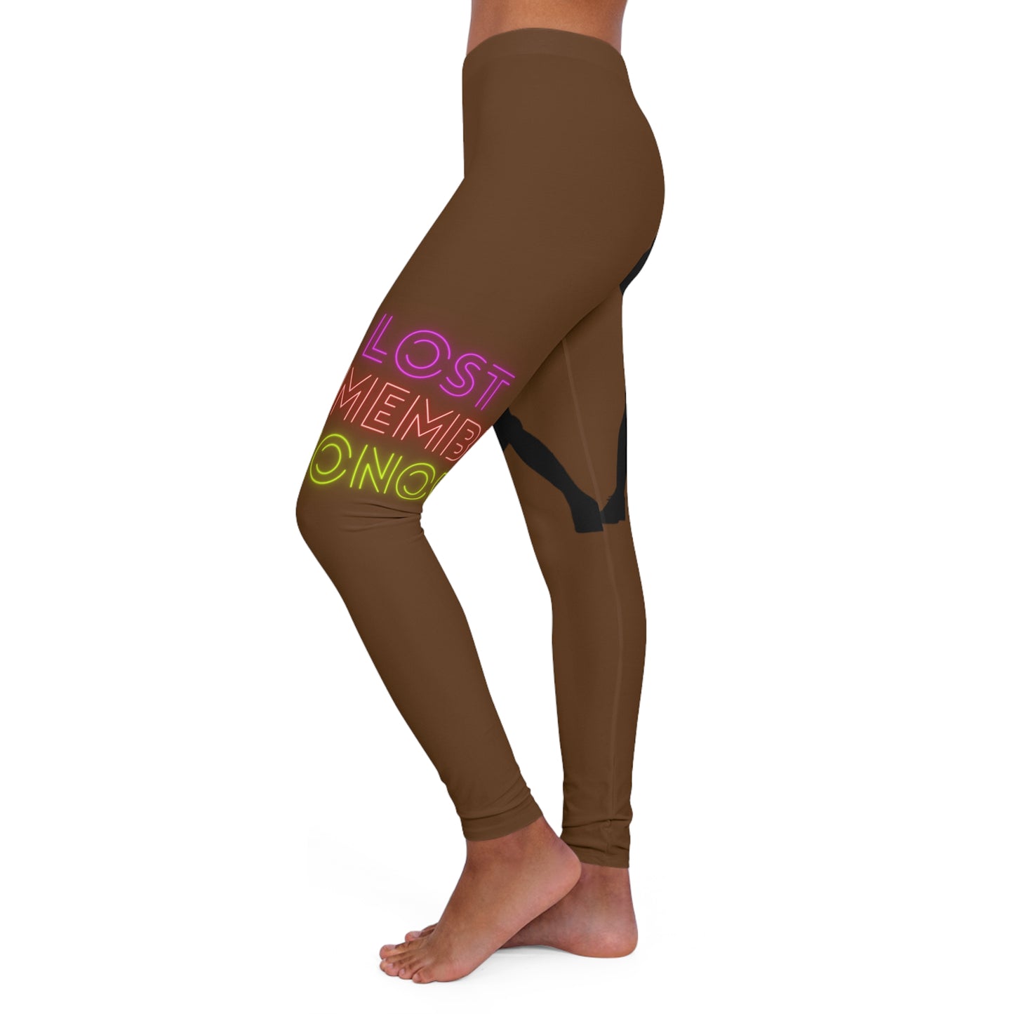 Women's Spandex Leggings: Basketball Brown