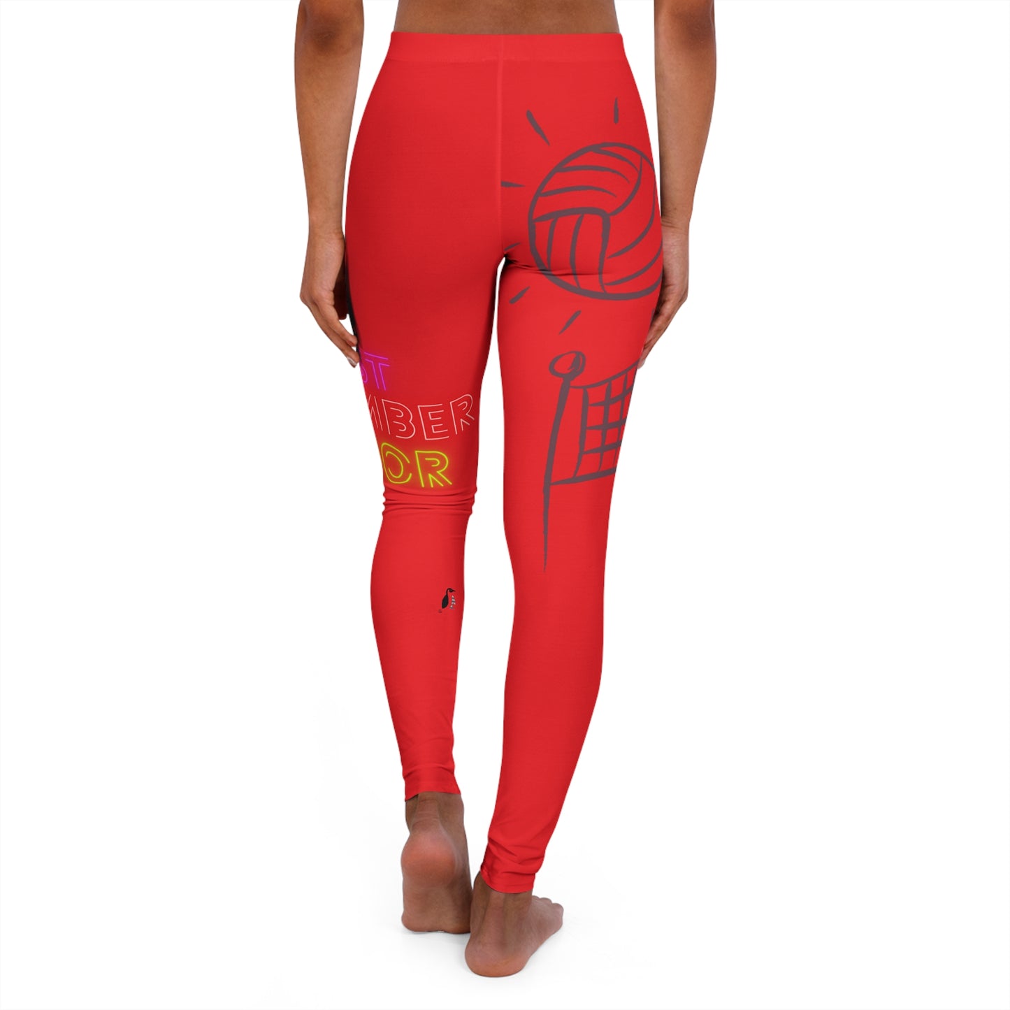 Women's Spandex Leggings: Volleyball Red