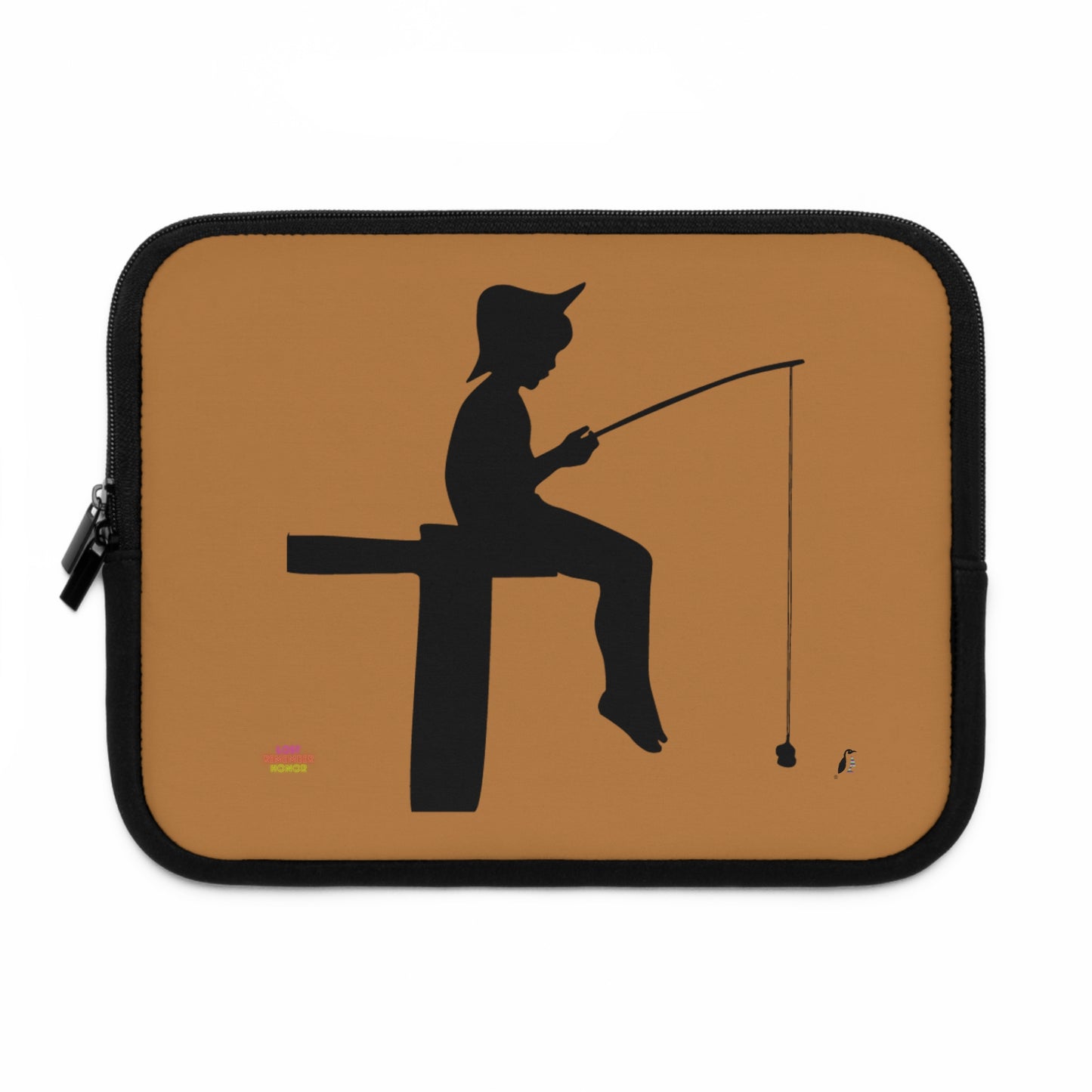 Laptop Sleeve: Fishing Lite Brown