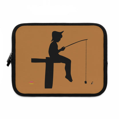 Laptop Sleeve: Fishing Lite Brown