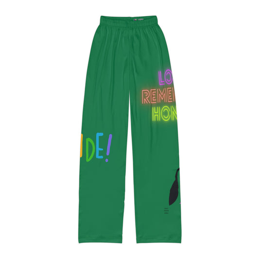 Pajama na pantalon ng mga bata: LGBTQ Pride Dark Green 