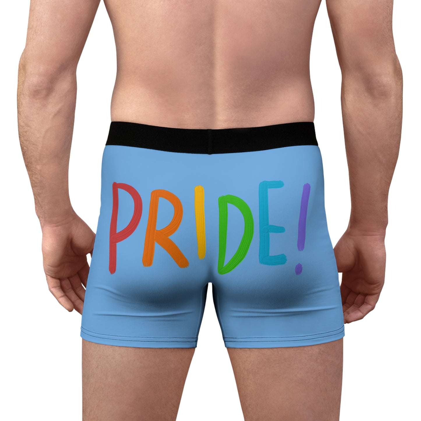 Men's Boxer Briefs: LGBTQ Pride Lite Blue