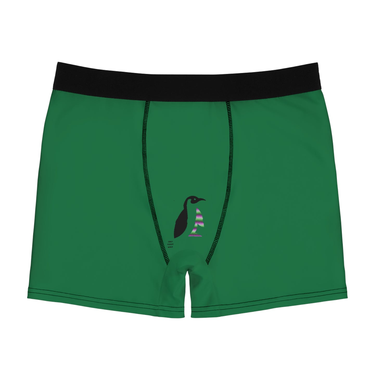 Men's Boxer Briefs: Writing Dark Green