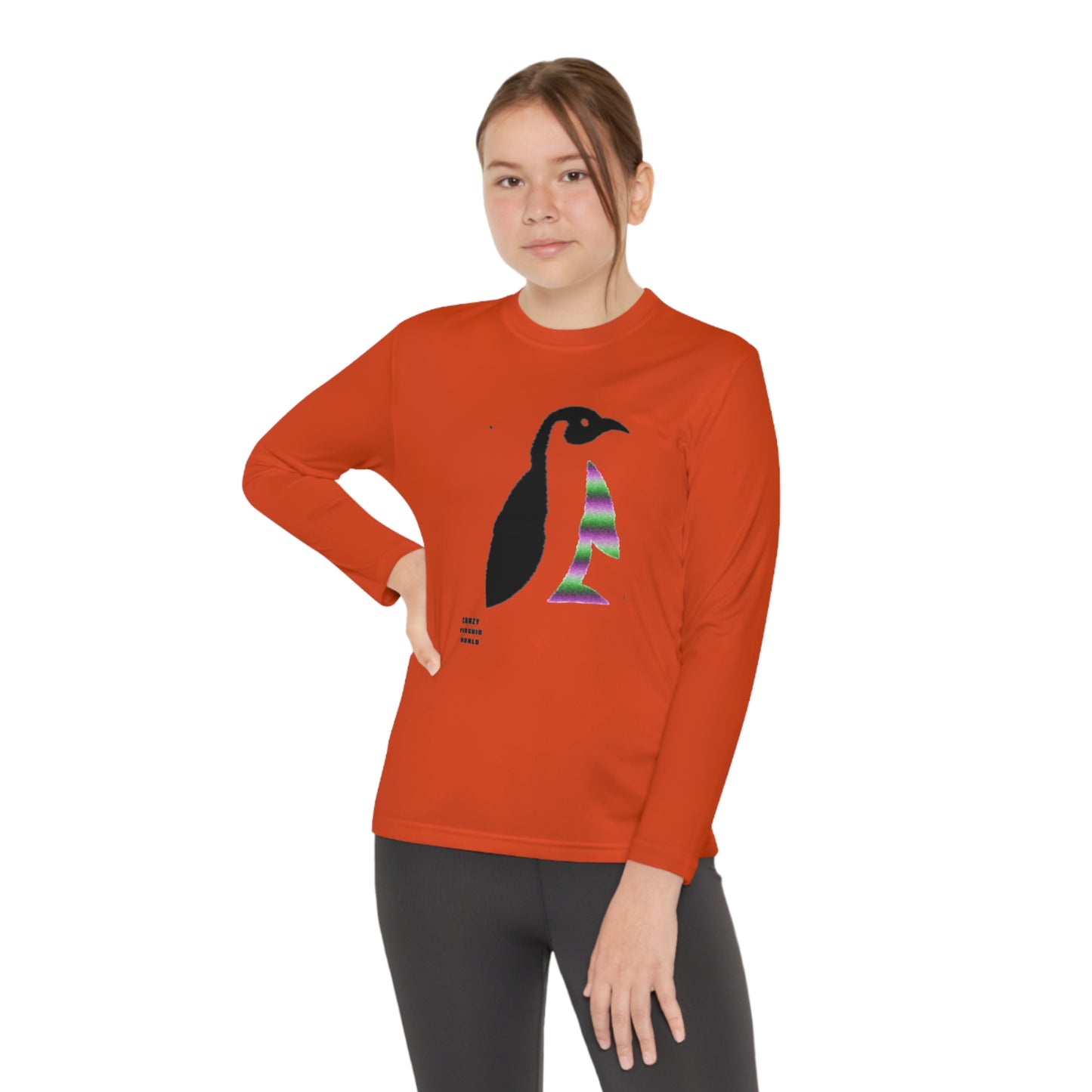 Youth Long Sleeve Competitor Tee: Crazy Penguin World Logo