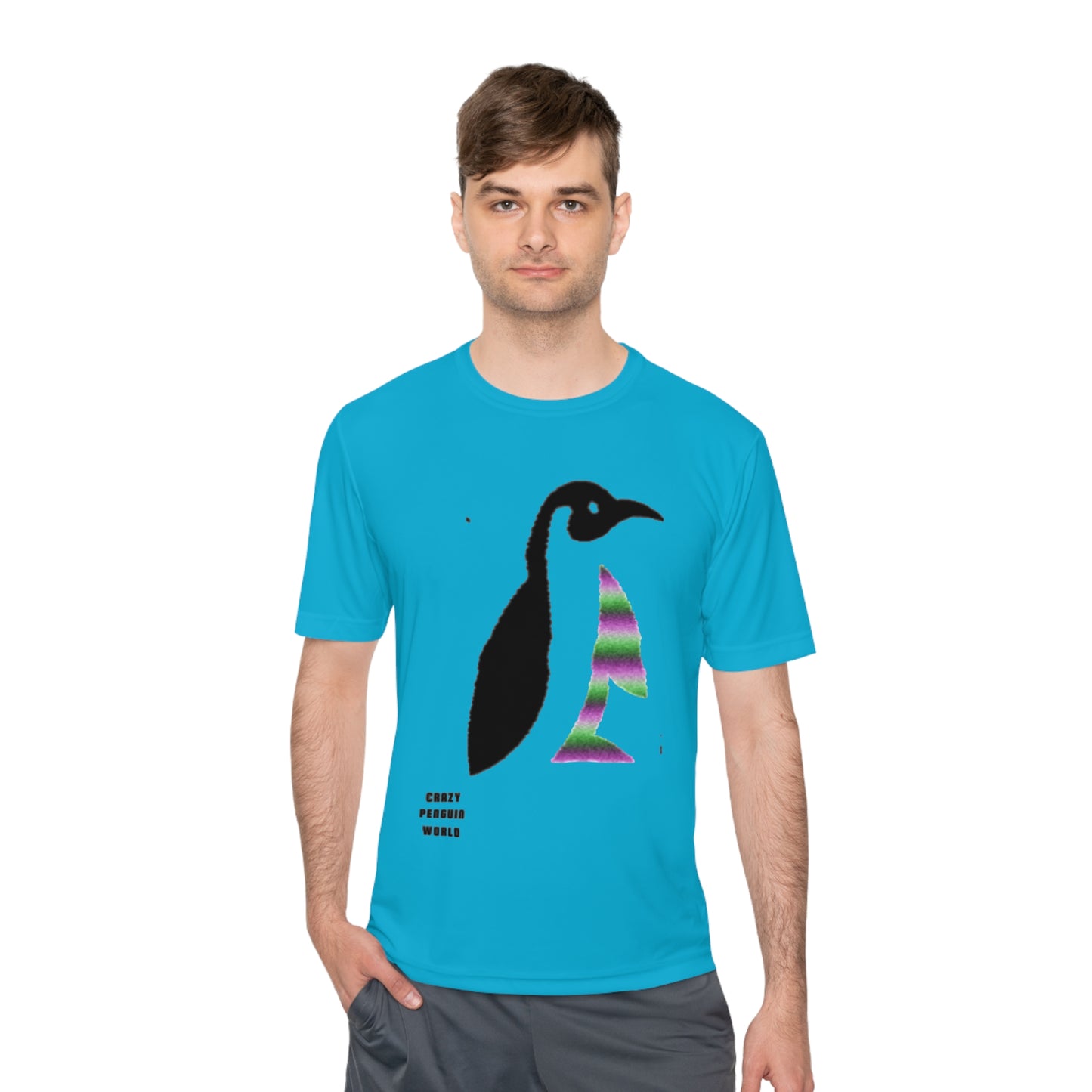 Moisture Wicking Tee: Crazy Penguin World Logo #2