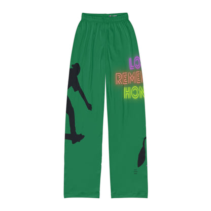 Kids Pajama Pants: Skateboarding Dark Green