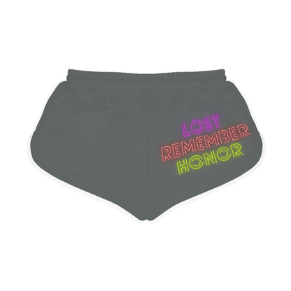 Women's Relaxed Shorts: Crazy Penguin World Logo Dark Grey