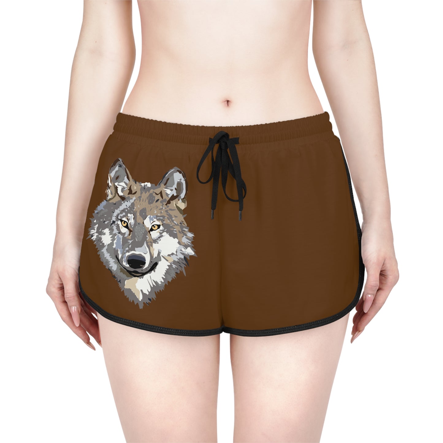 Women's Relaxed Shorts: Wolves Brown