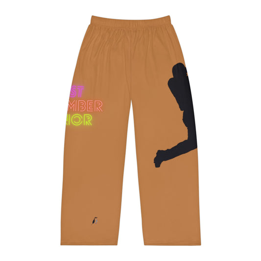 Men's Pajama Pants: Baseball Lite Brown