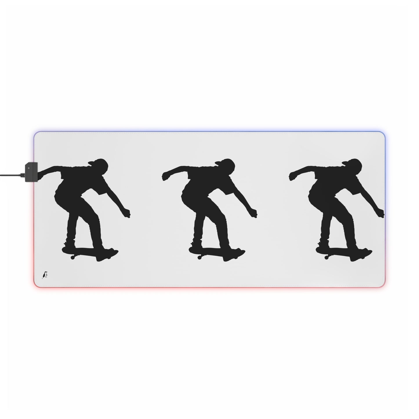 LED Gaming Mouse Pad: Skateboarding White