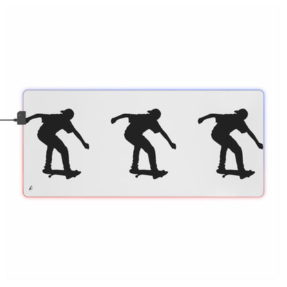 LED Gaming Mouse Pad: Skateboarding White