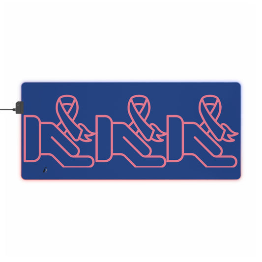 LED Gaming Mouse Pad: Fight Cancer Dark Blue