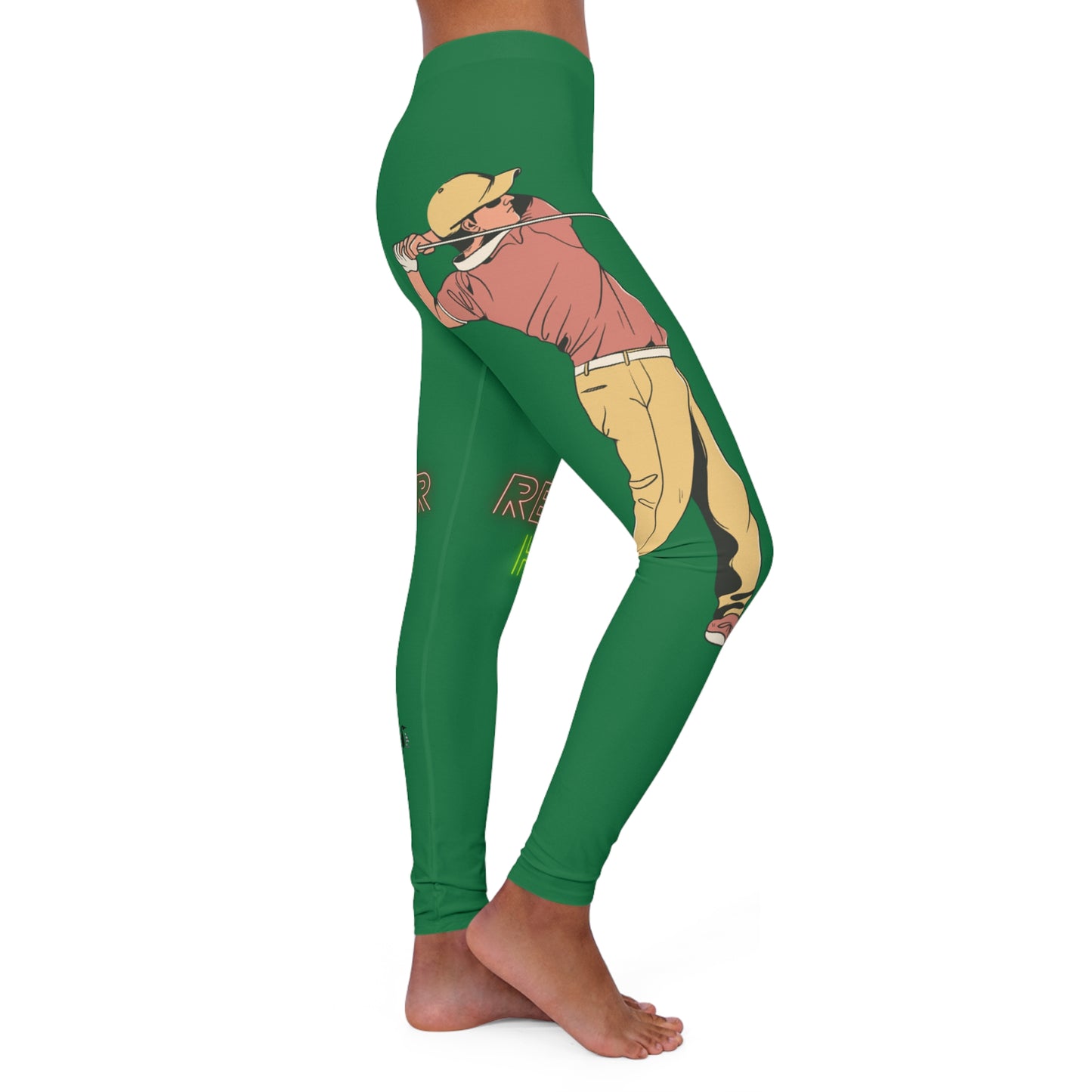 Women's Spandex Leggings: Golf Dark Green