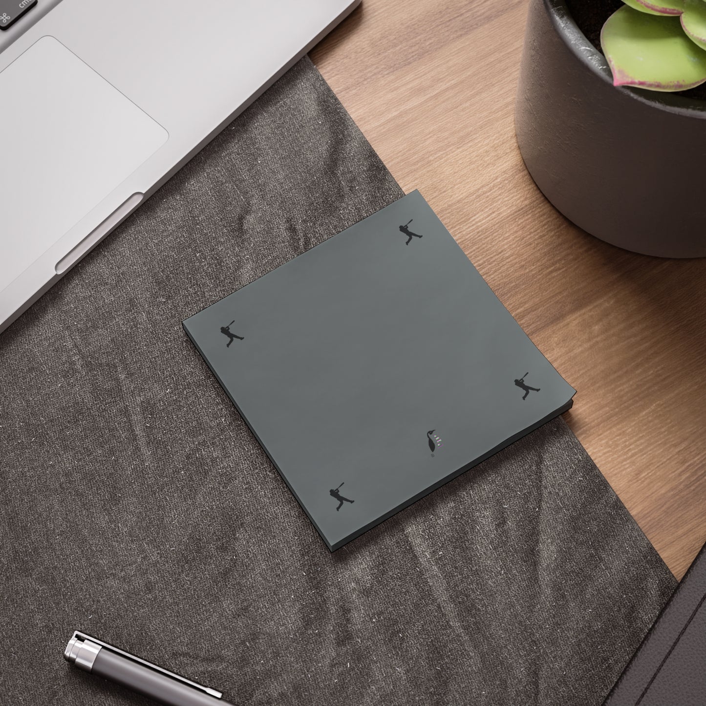 Post-it® Note Pads: Baseball Dark Grey