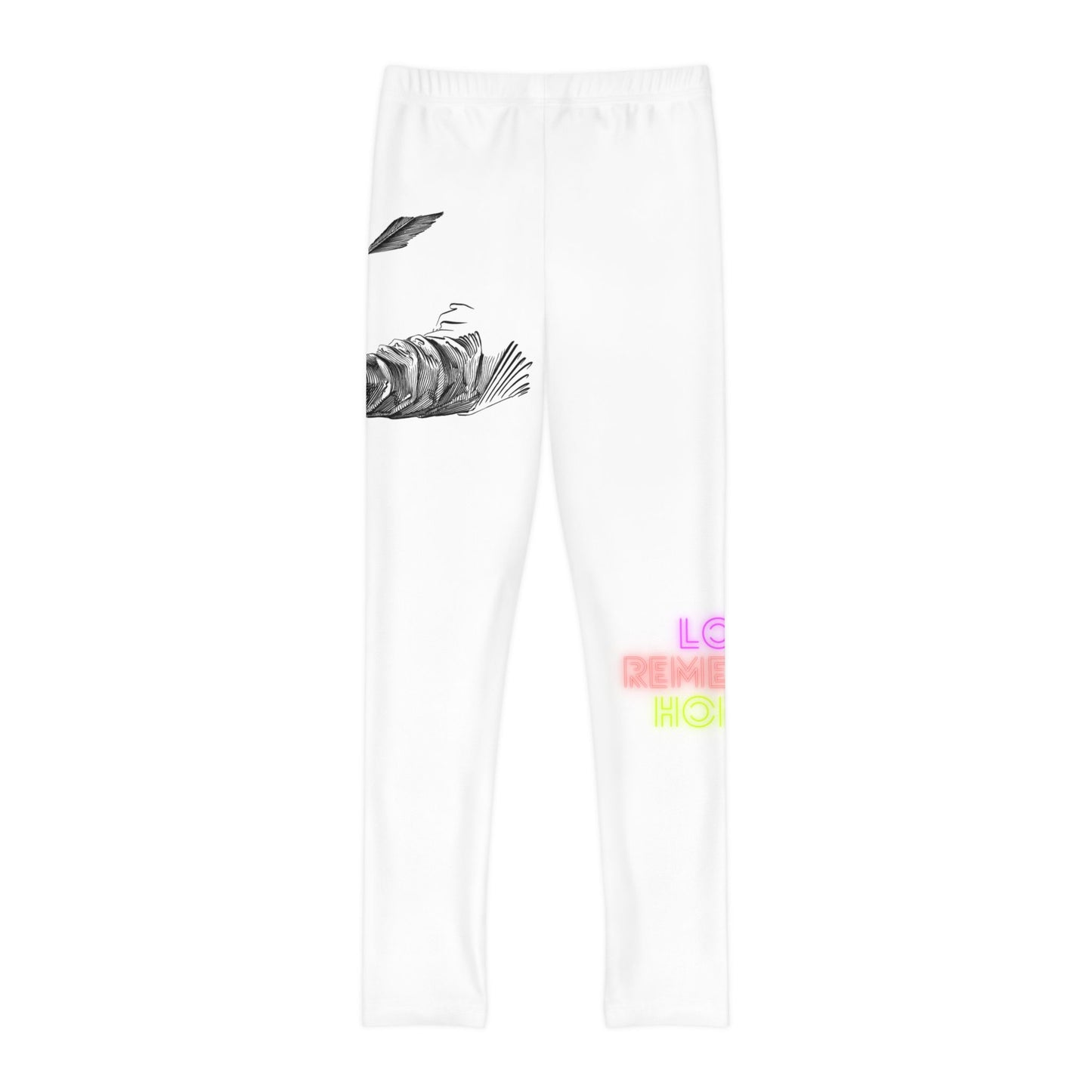 Youth Full-Length Leggings: Writing White