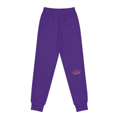 Youth Joggers: Crazy Penguin World Logo Purple