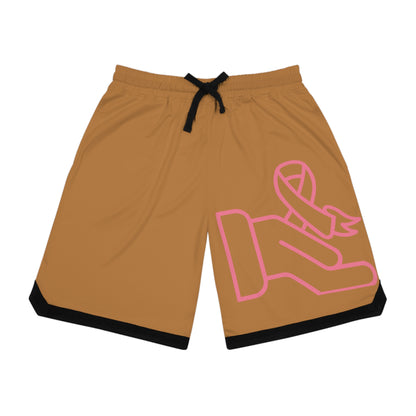 Basketball Rib Shorts: Fight Cancer Lite Brown