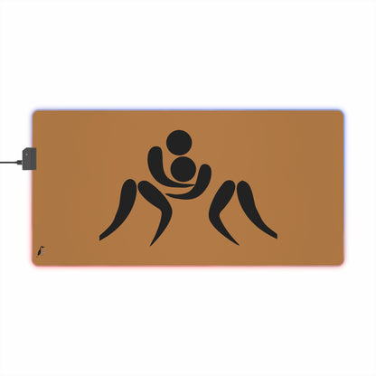 LED Gaming Mouse Pad: Wrestling Lite Brown